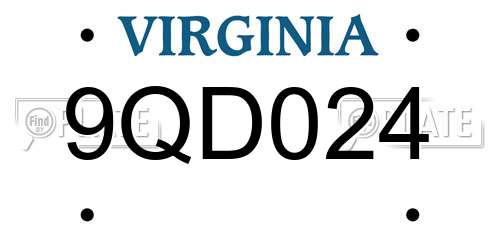 9QD024 Virginia License Plate
