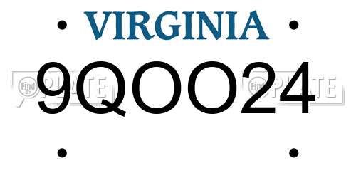 9QOO24 Virginia License Plate