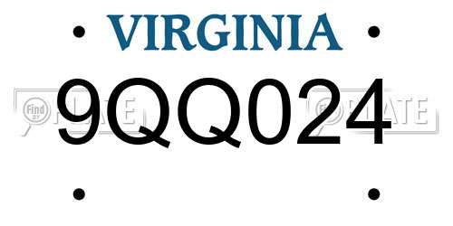 9QQ024 Virginia License Plate