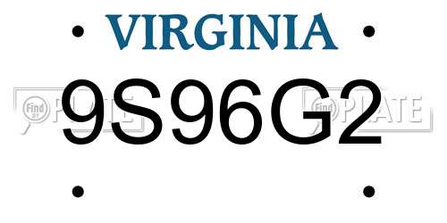 9S96G2 Virginia License Plate