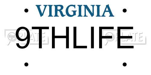 9THLIFE Virginia License Plate