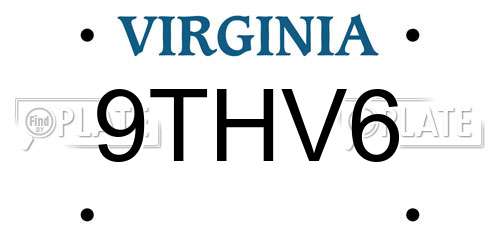 9THV6 Virginia License Plate