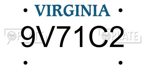 9V71C2 Virginia License Plate