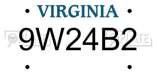 9W24B2 Virginia License Plate