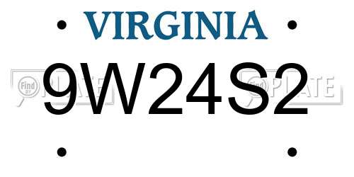 9W24S2 Virginia License Plate