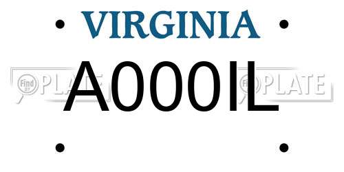 A000IL Virginia License Plate