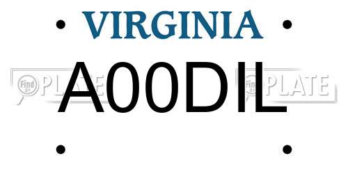 A00DIL Virginia License Plate