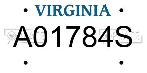 A01784S Virginia License Plate