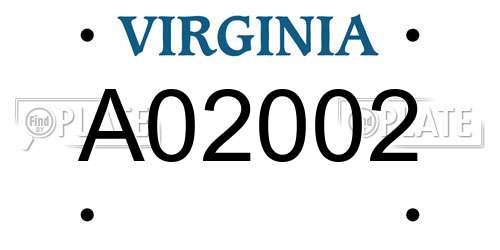 A02002 Virginia License Plate