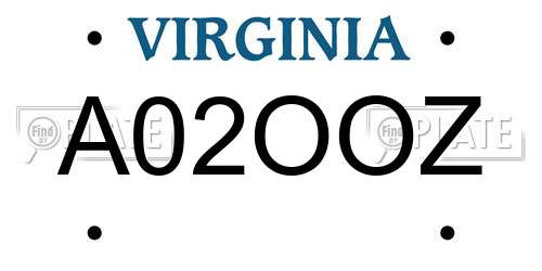 A02OOZ Virginia License Plate
