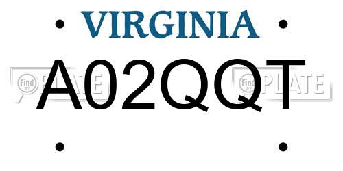 A02QQT Virginia License Plate
