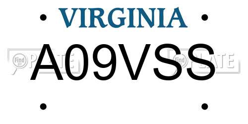 A09VSS Virginia License Plate