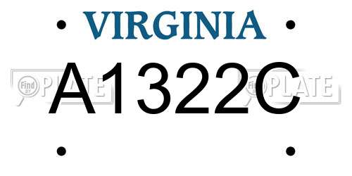 A1322C Virginia License Plate