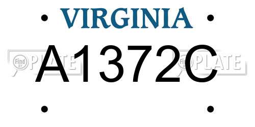 A1372C Virginia License Plate