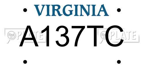 A137TC Virginia License Plate