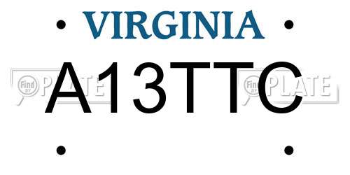 A13TTC Virginia License Plate