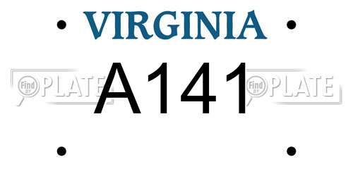 A141 Virginia License Plate
