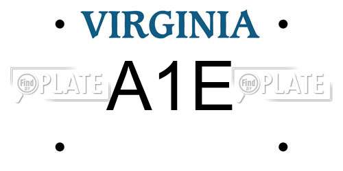 A1E Virginia License Plate