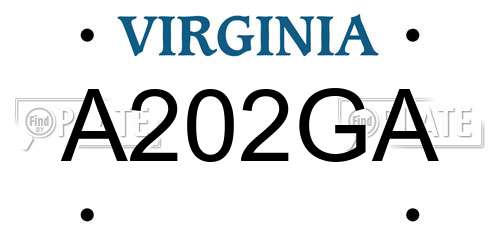 A202GA Virginia License Plate