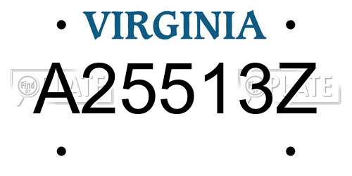 A25513Z Virginia License Plate