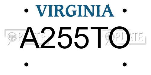 A255TO Virginia License Plate