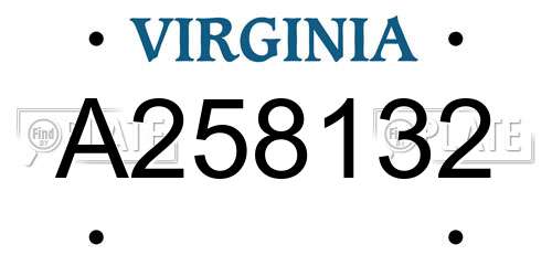 A258132 Virginia License Plate