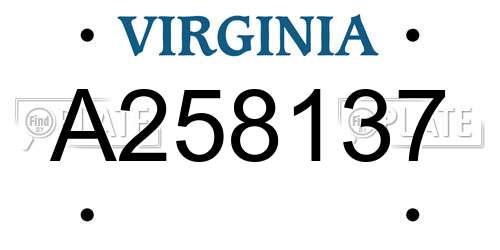 A258137 Virginia License Plate