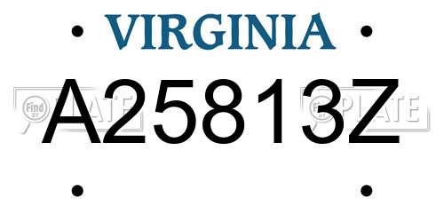 A25813Z Virginia License Plate