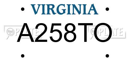 A258TO Virginia License Plate