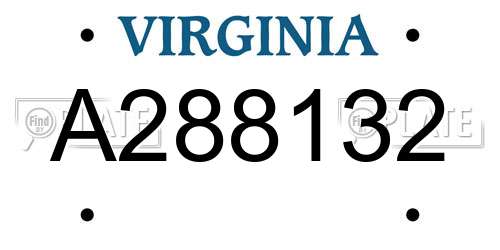 A288132 Virginia License Plate