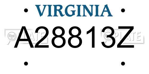 A28813Z Virginia License Plate