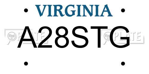 A28STG Virginia License Plate