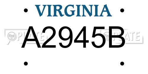 A2945B Virginia License Plate