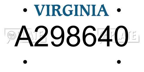 A298640 Virginia License Plate