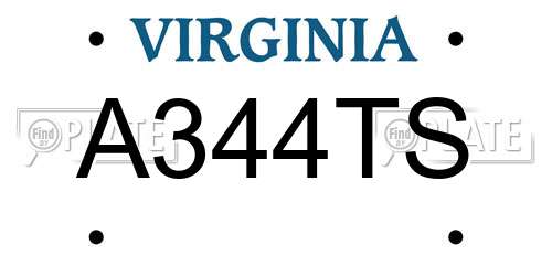 A344TS Virginia License Plate