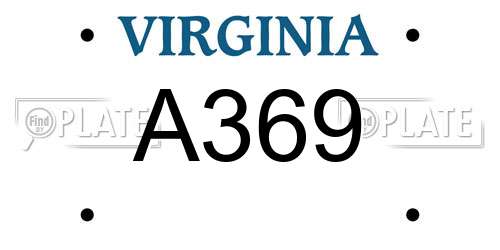 A369 Virginia License Plate