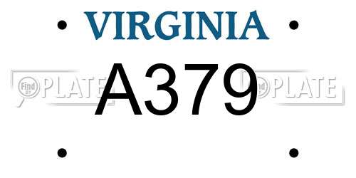 A379 Virginia License Plate