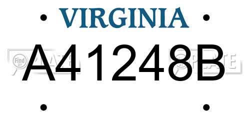 A41248B Virginia License Plate