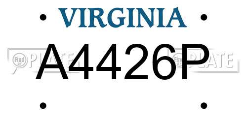A4426P Virginia License Plate
