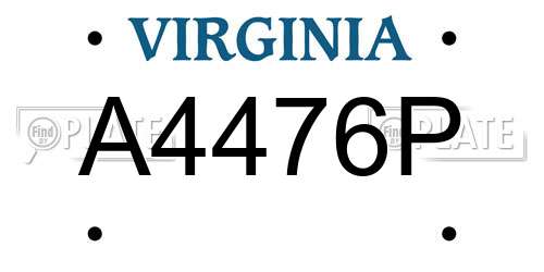 A4476P Virginia License Plate