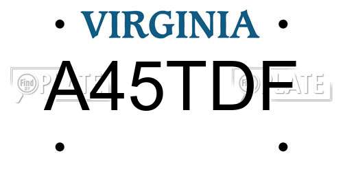 A45TDF Virginia License Plate