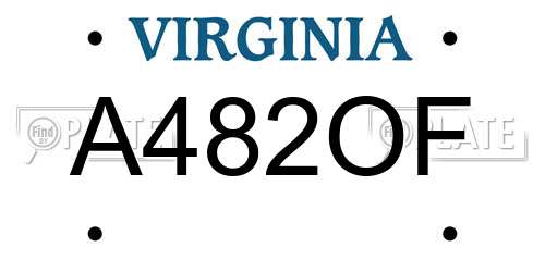 A482OF Virginia License Plate