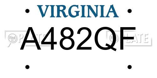 A482QF Virginia License Plate