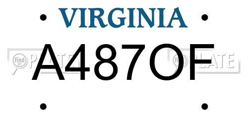 A487OF Virginia License Plate