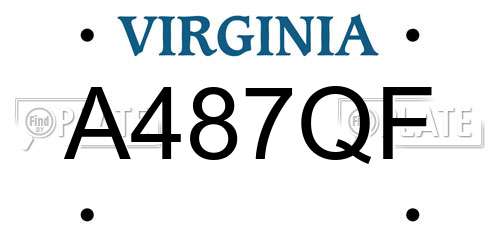A487QF Virginia License Plate