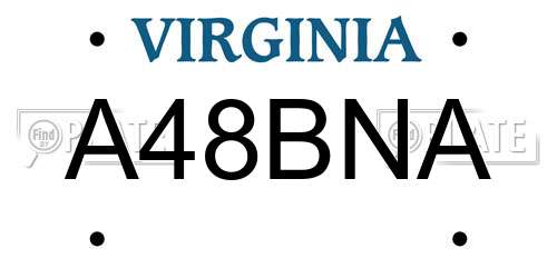 A48BNA Virginia License Plate