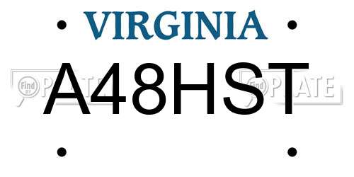 A48HST Virginia License Plate