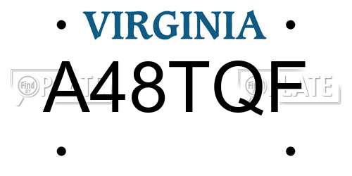 A48TQF Virginia License Plate