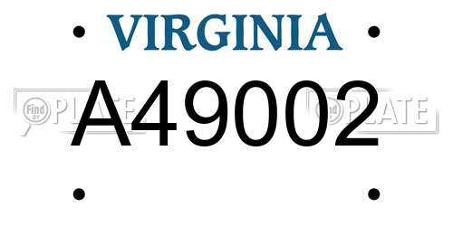 A49002 Virginia License Plate