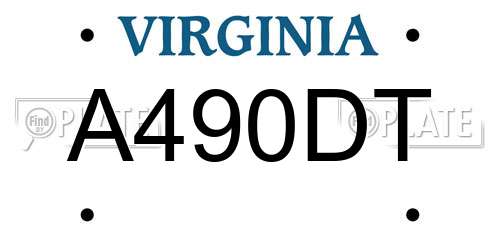 A490DT Virginia License Plate